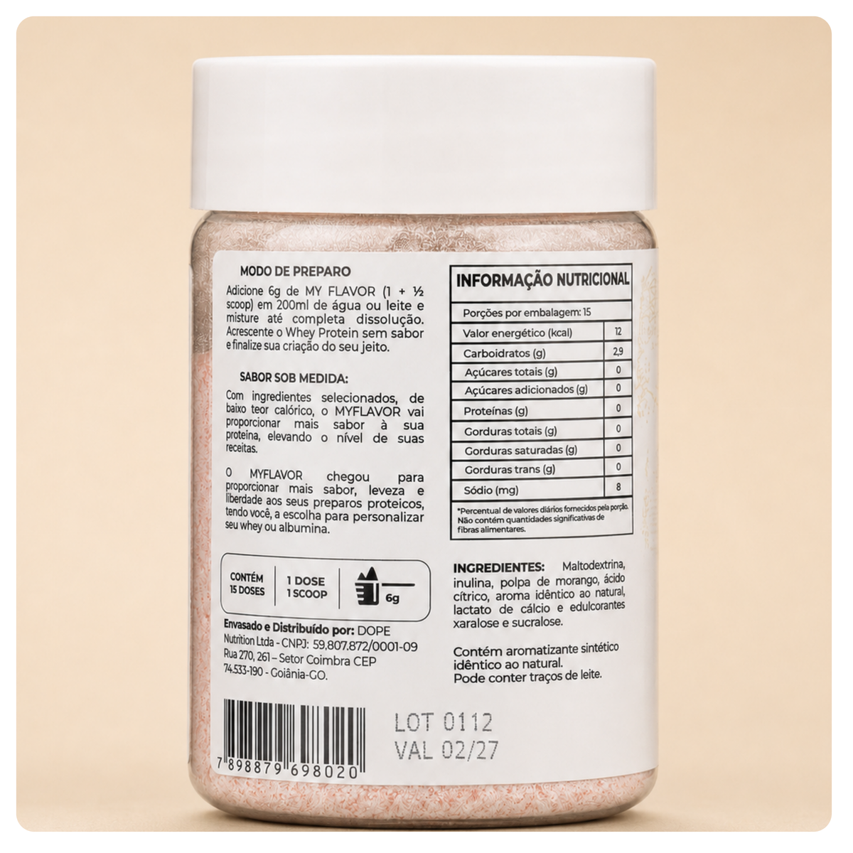 Saborizante My Flavor Sabor Milkshake de Morango