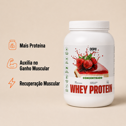 Whey Concentrado Cheesecake de Morango 900 gramas