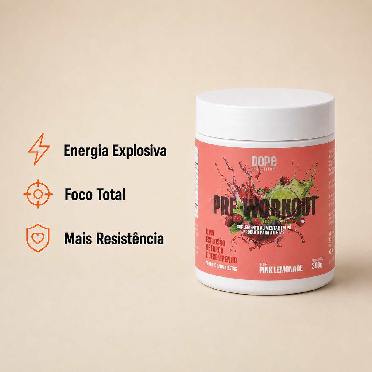 Pré-Treino Pink Lemonade 300 gramas