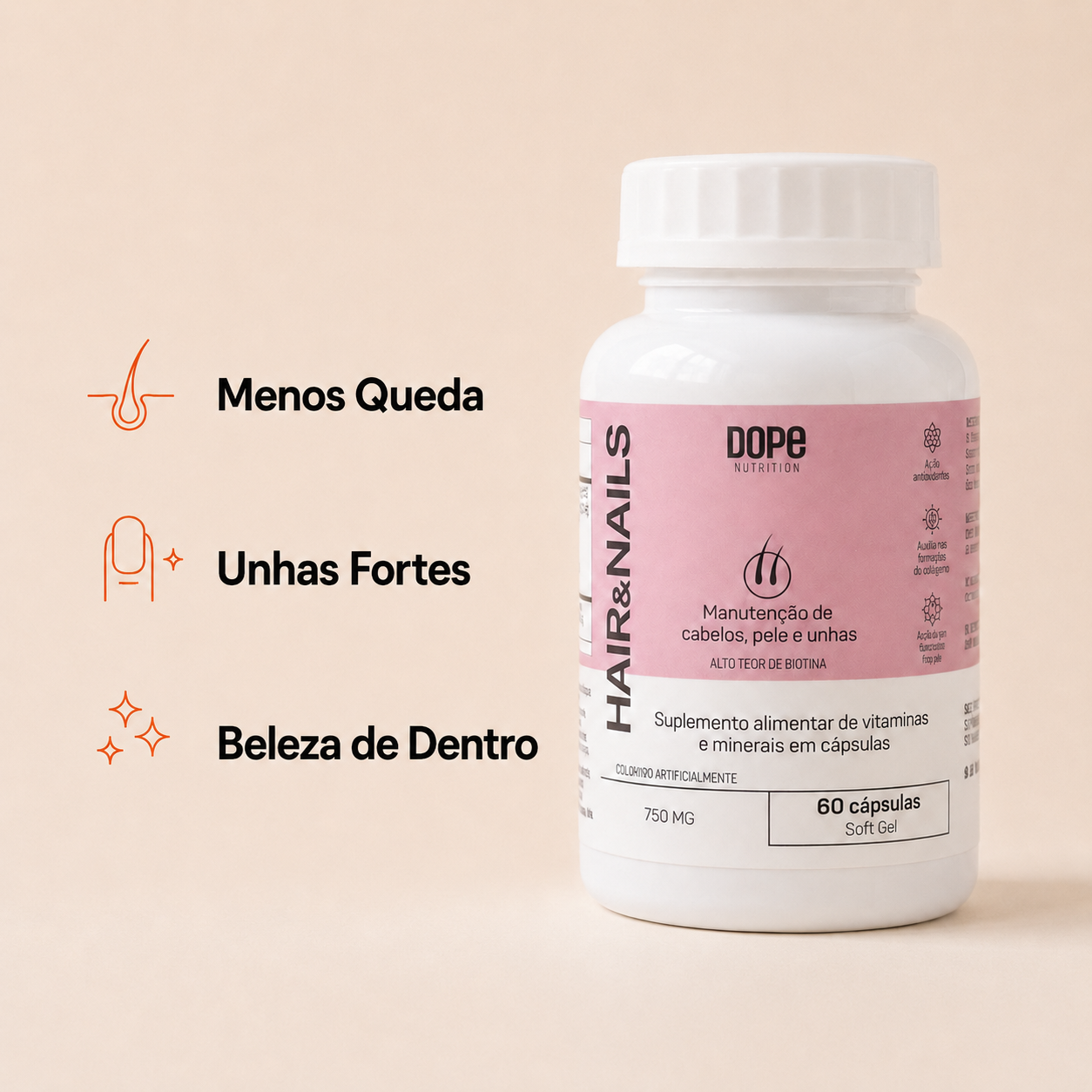 Polivitaminico Cabelo e Unha 60 Cápsulas