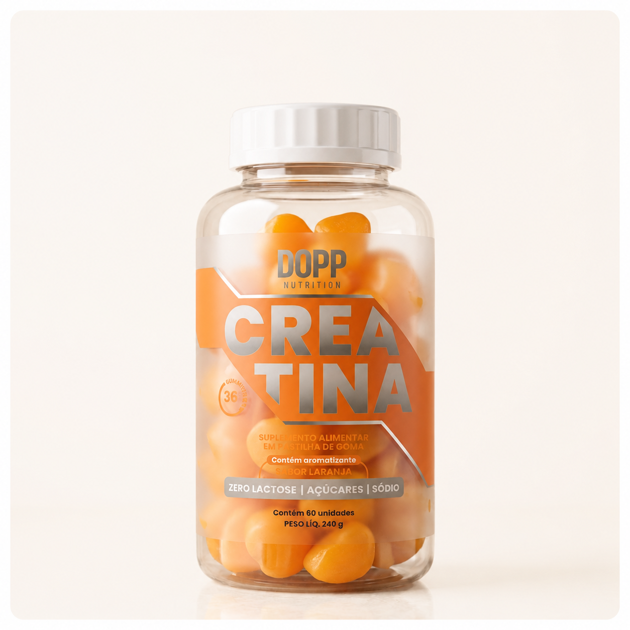 Creatina em Gummie  60 Cápsulas Sabor Laranja
