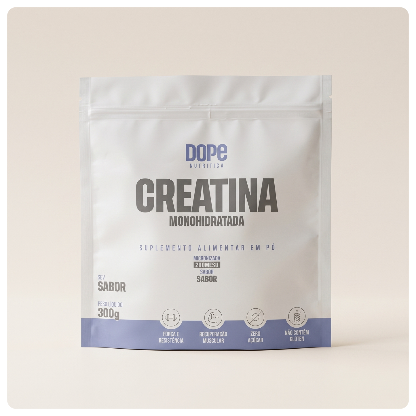 Creatina Micronizada Sem Sabor 300 gramas