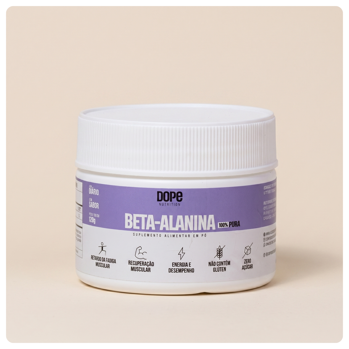 Beta-Alanina 100% Pura 120 gramas