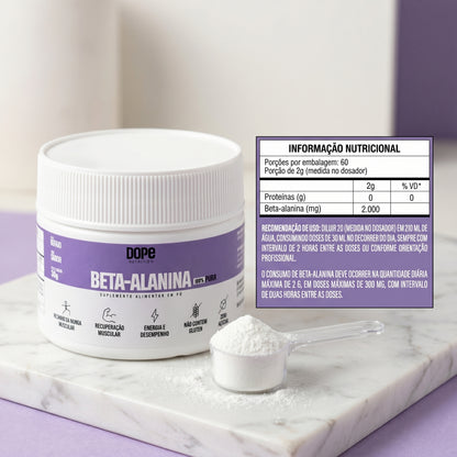 Beta-Alanina 100% Pura 120 gramas