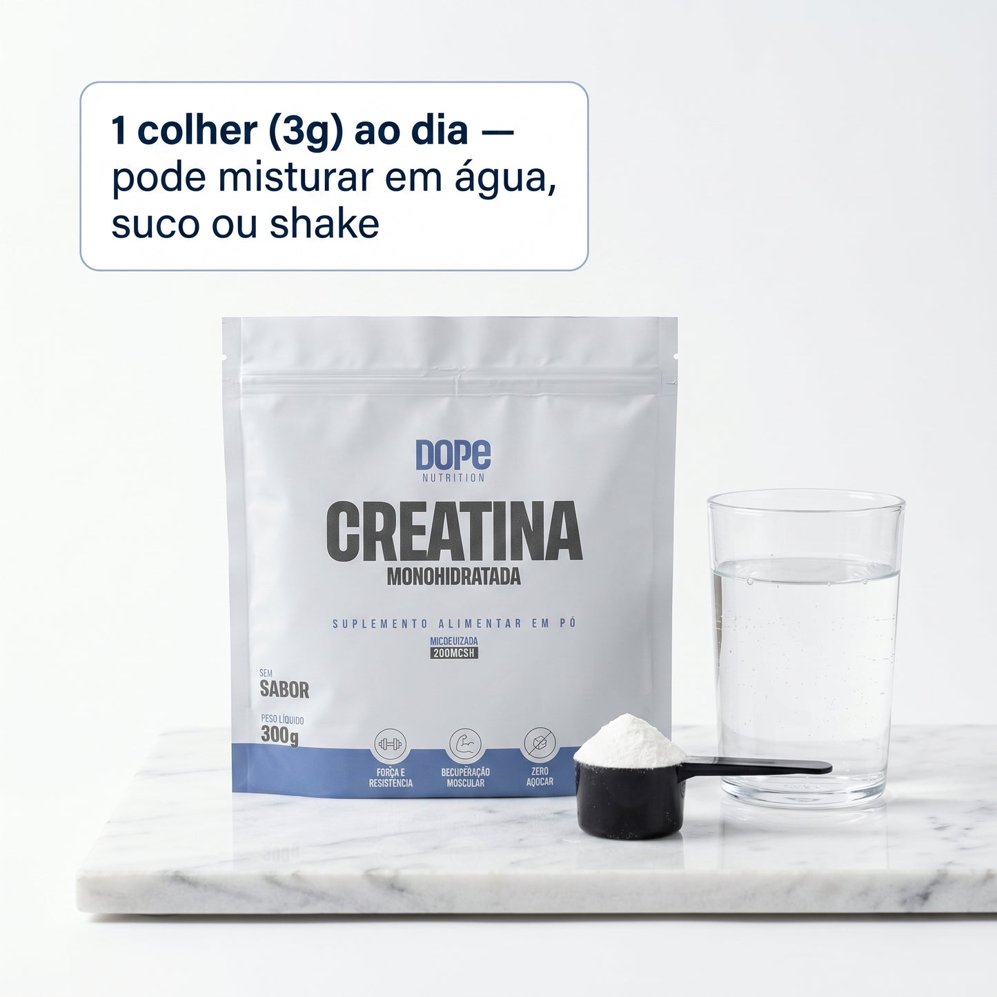 Creatina Micronizada Sem Sabor 300 gramas